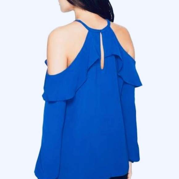 MICHAEL Michael Kors Cobalt Cold
Shoulder Blouse, Blue ruffled - Picture 4 of 6